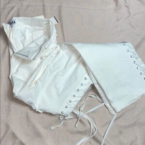 I.Am.GIA White Lace-Up Pants L